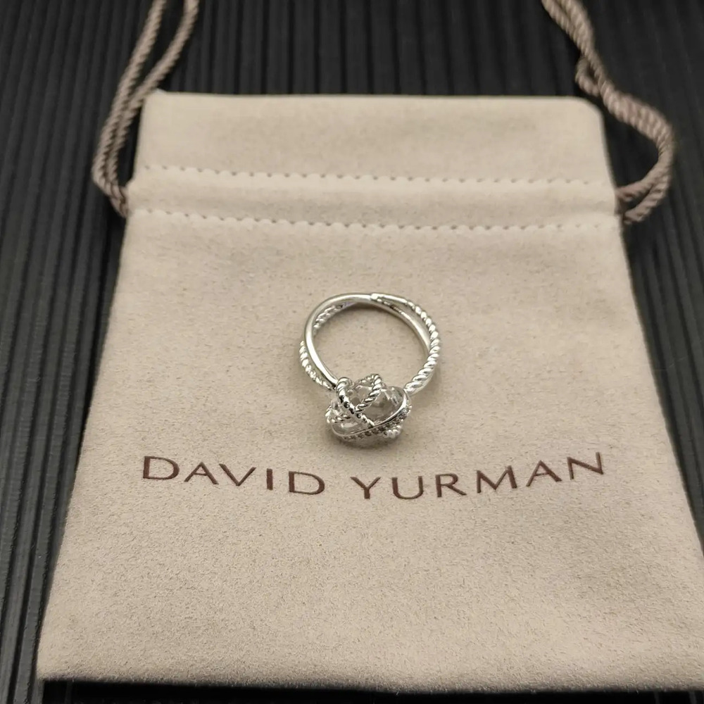 David Yurman hexagonal white diamond ring